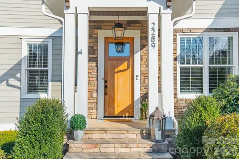 a front view of a house with a window