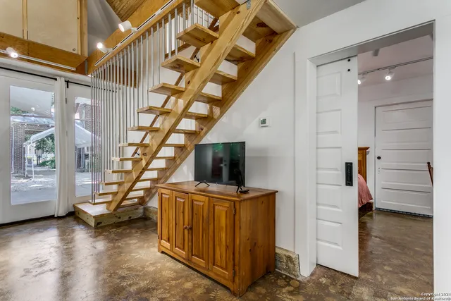 a view of an entryway with staircase