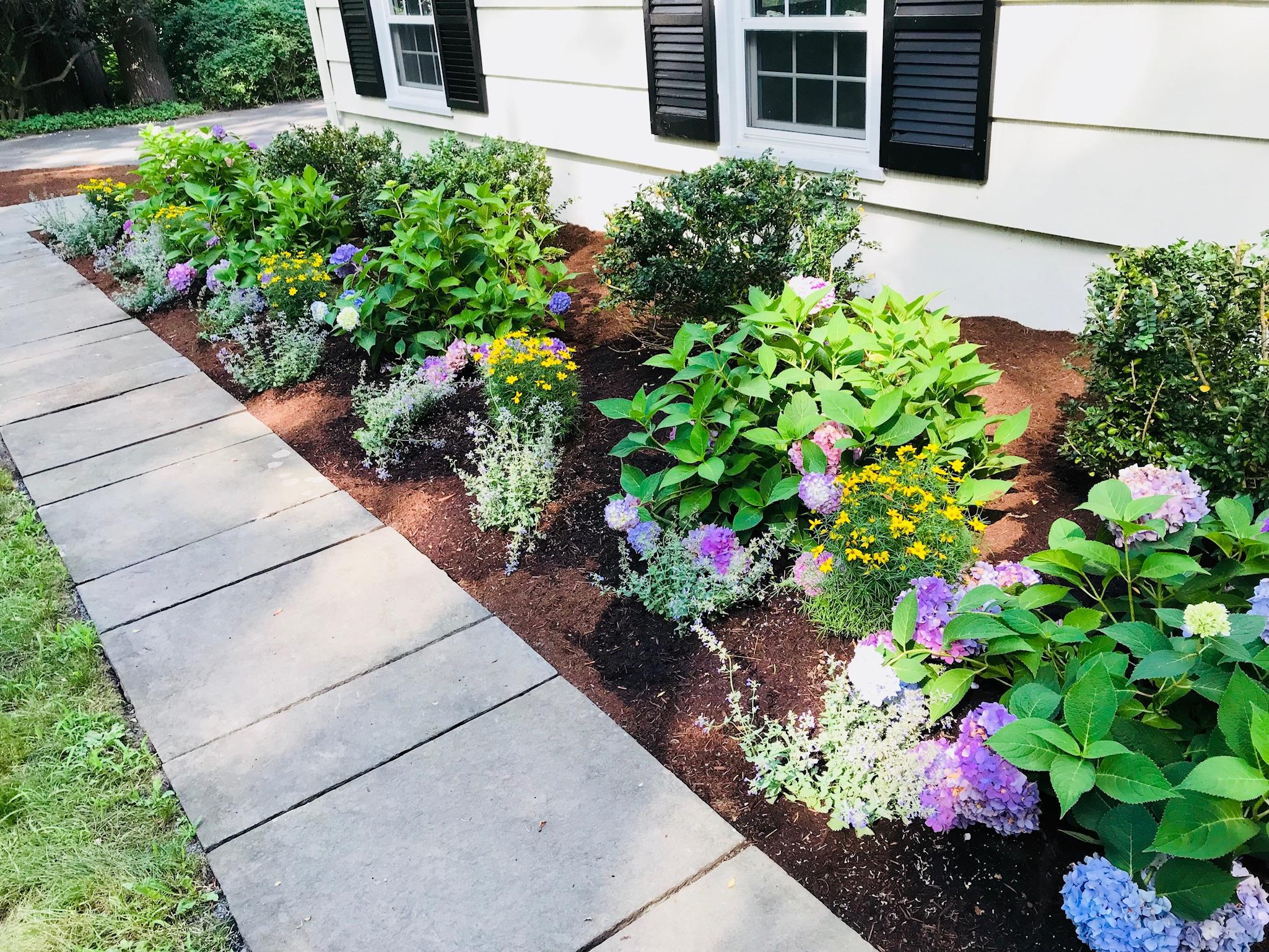 191 Laurel Road New Canaan, CT 06840 - Photo 5 of 39 a bunch of flowers in front of the house