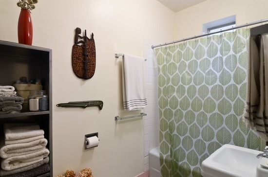 Undisclosed Address Chicago, IL 60647 - Photo 5 of 25 a bathroom with a shower and a sink