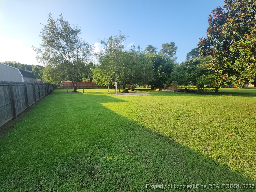 803 Antioch Church Road Dunn, NC 28334 - Photo 15 of 17 a view of a green yard with a house and large trees
