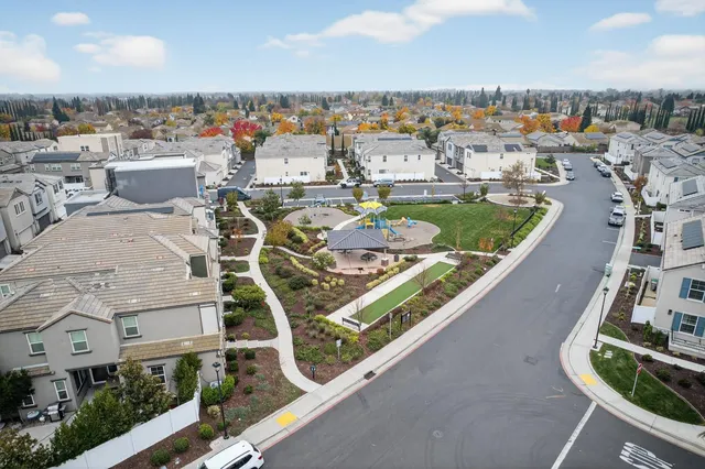 an aerial view of a city