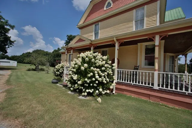 front view of a house with a garden