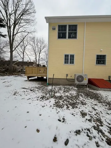 a backyard of a house with trees