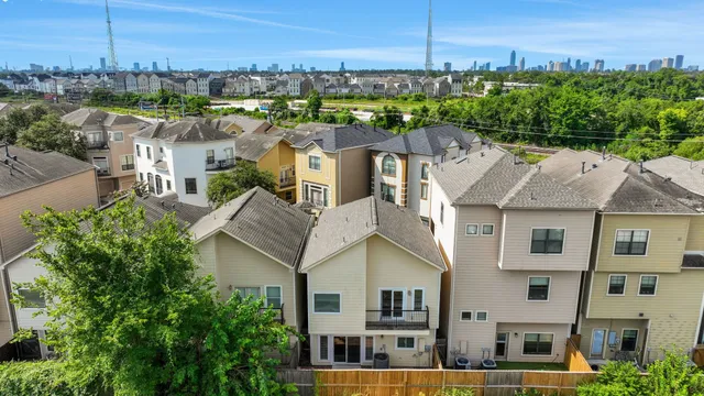 an aerial view of multiple house