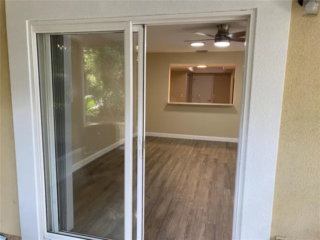 a view of a hallway with entryway