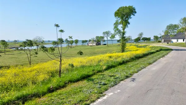 a view of a lake with houses