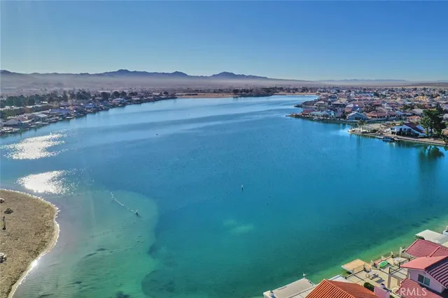 a view of a lake with a mountain