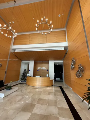 a view of a lobby with entryway