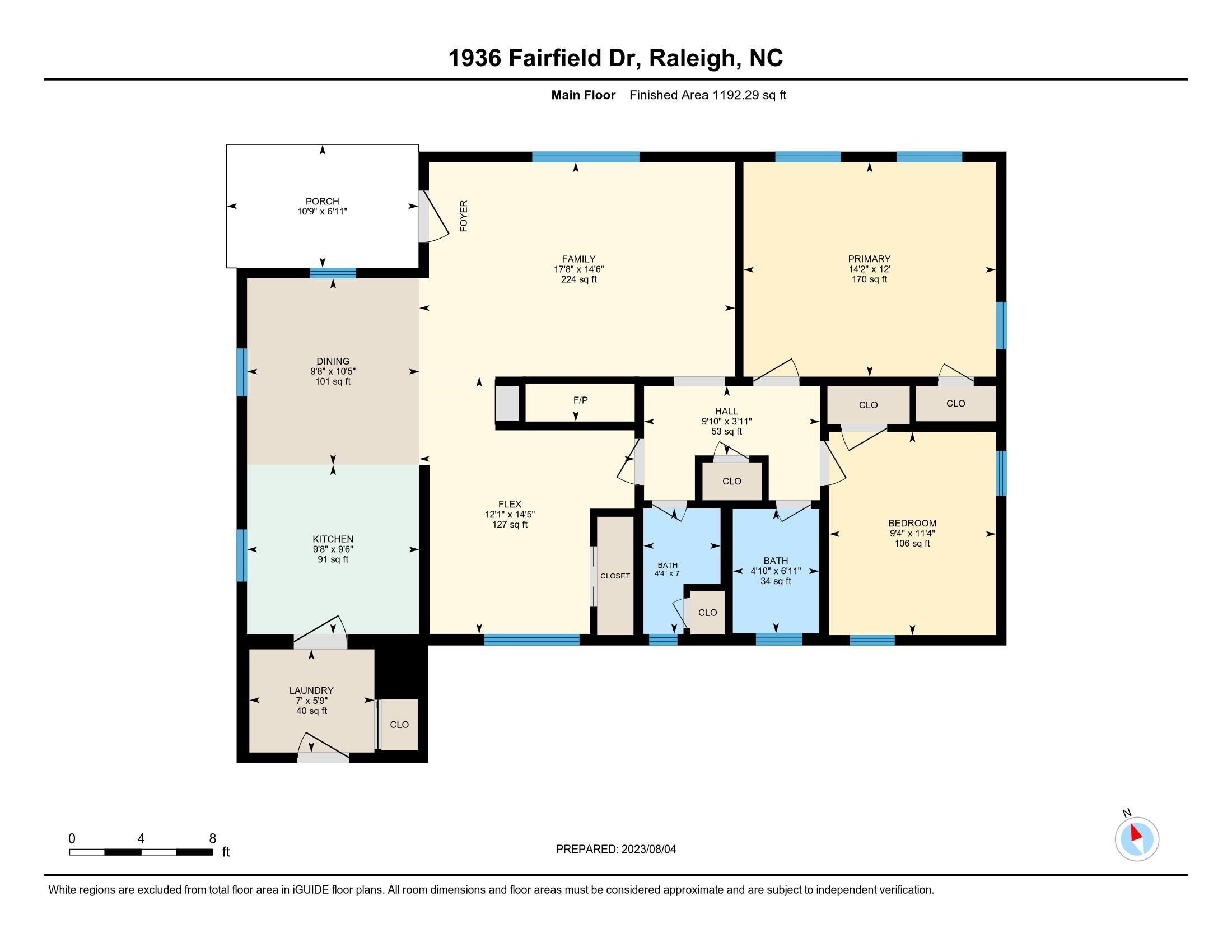 1936 Fairfield Drive Raleigh, NC 27608 - Photo 27 of 27 Layout - FLoor Plan