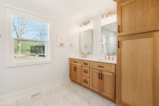 a bathroom with a shower