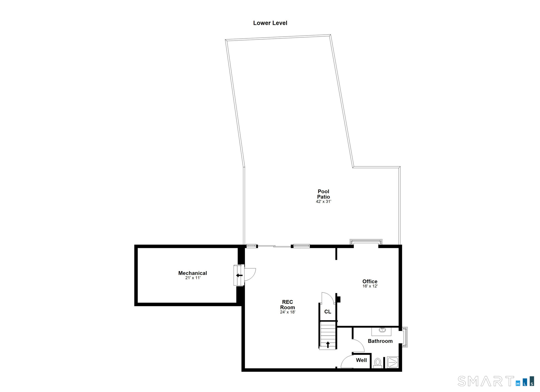1076 Westover Road Stamford, CT 06902 - Photo 40 of 40 Lower-Level Floor Plan