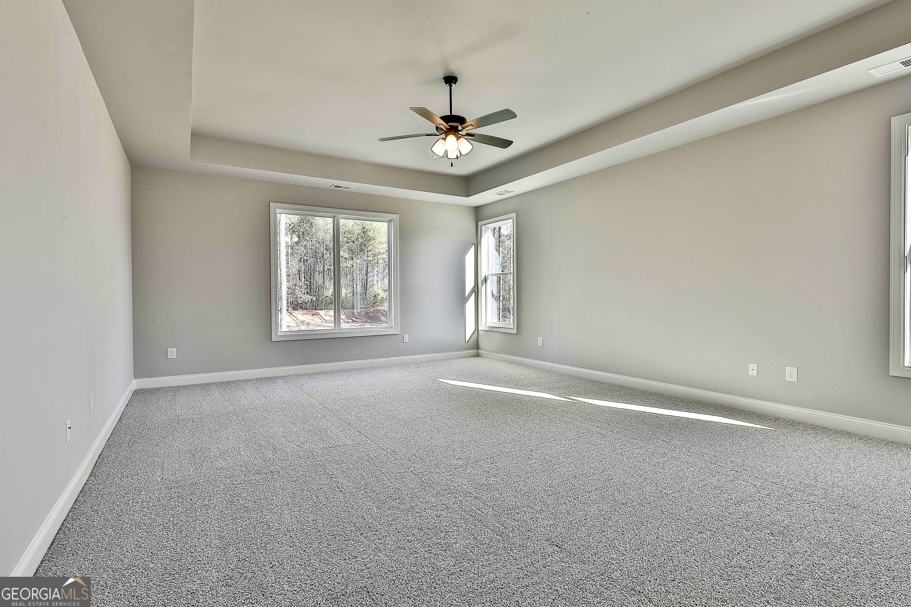 174 Tattersall Way, Unit 5100 Senoia, GA 30276 - Photo 27 of 40 en empty room with windows and ceiling fan