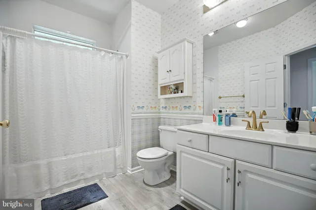 a bathroom with a sink a toilet and a shower