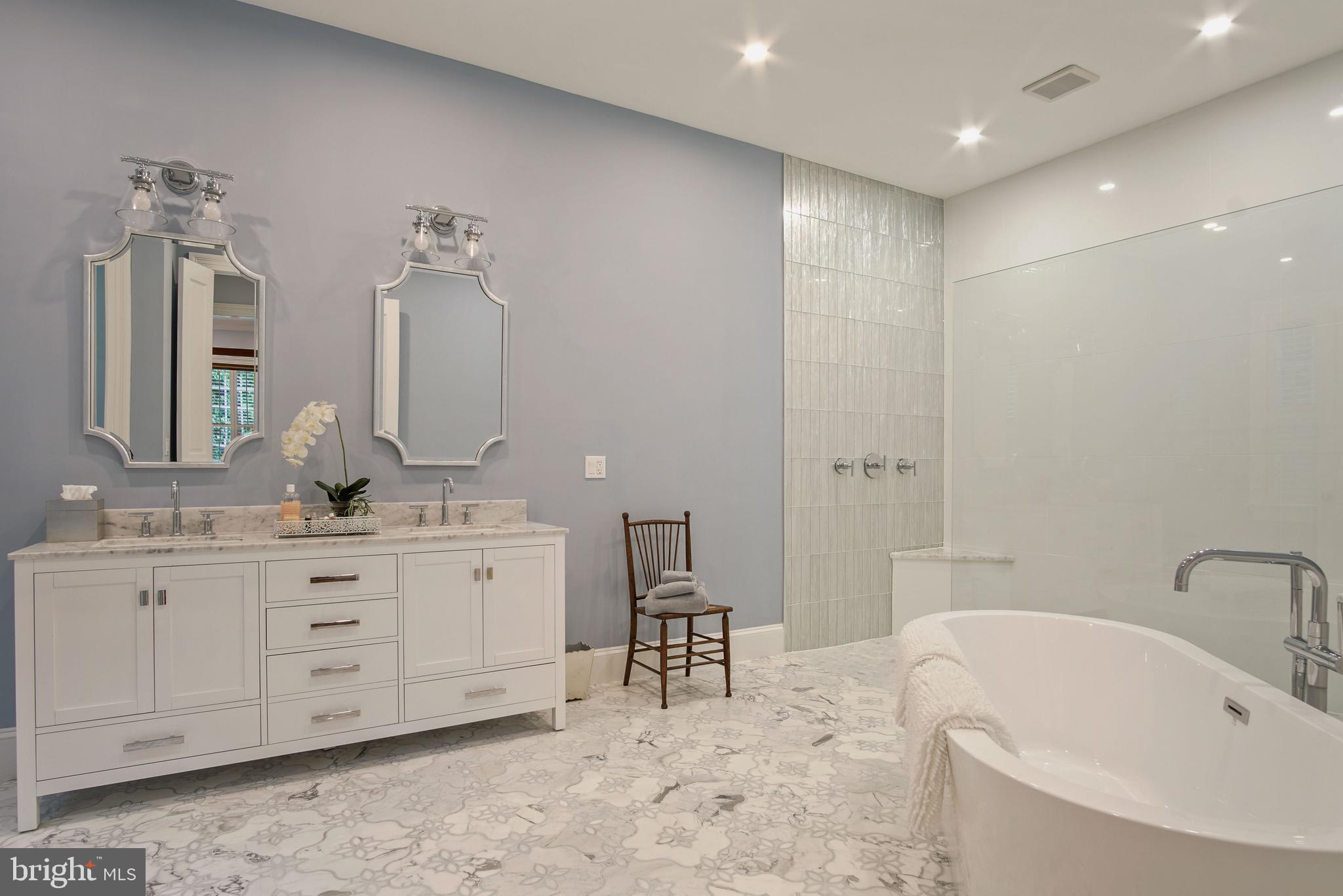 5602 Newington Road Bethesda, MD 20816 - Photo 15 of 34 New Master Bathroom with frameless shower & soakin