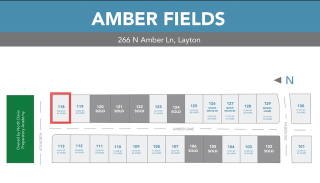 452 Amber Lane, Unit 118 Layton, UT 84041 - Photo 10 of 10 Site Plan. Illustrating the allocation of properties within the Amber Fields development