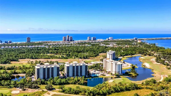 a view of a city and ocean view