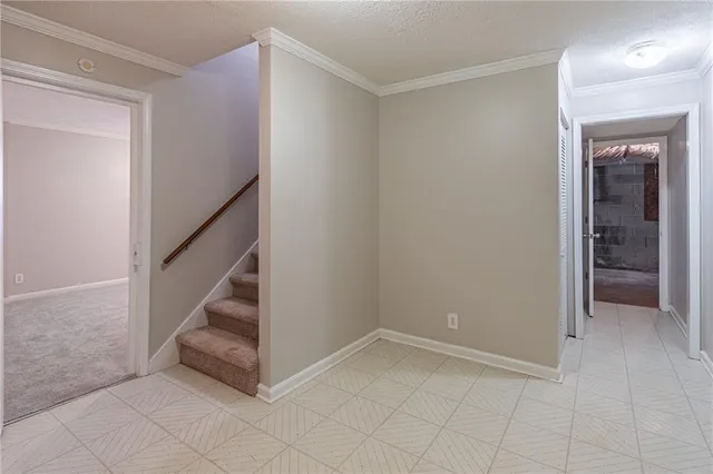a view of an entryway with staircase