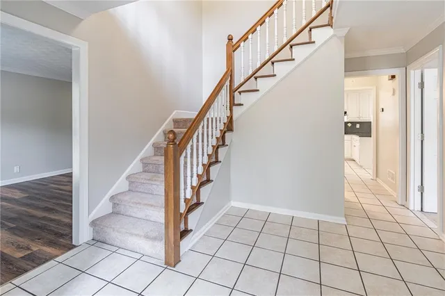 a view of an entryway with staircase