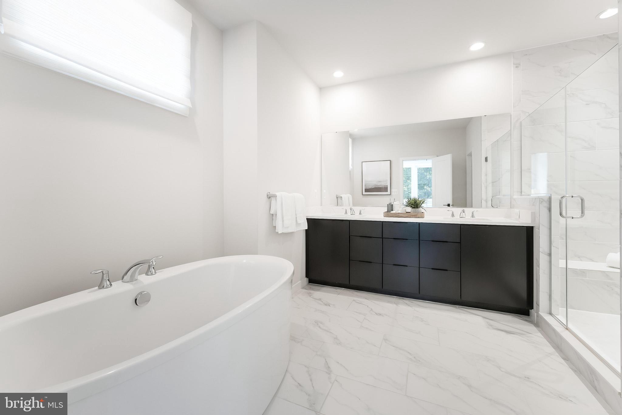 11748 Sunrise Valley Drive Reston, VA 20191 - Photo 41 of 60 a spacious bathroom with a tub sink and mirror