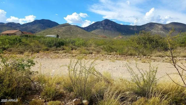 a view of a lake with mountains in the background