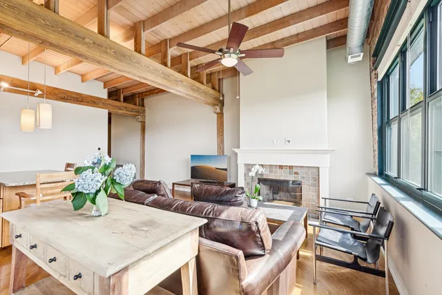 a living room with furniture