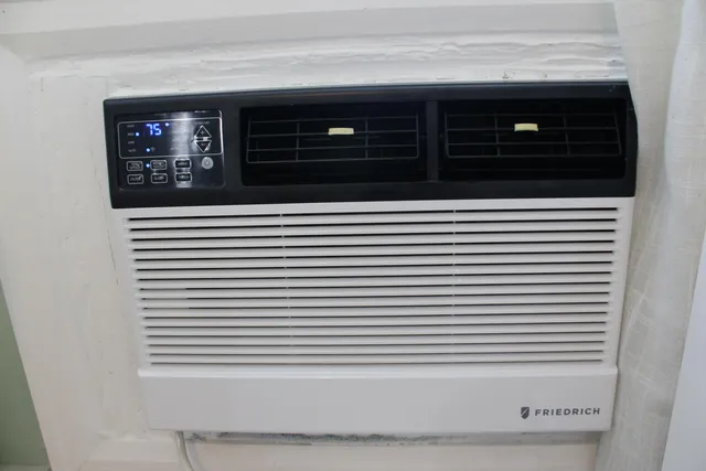 a view of a utility room with a large window
