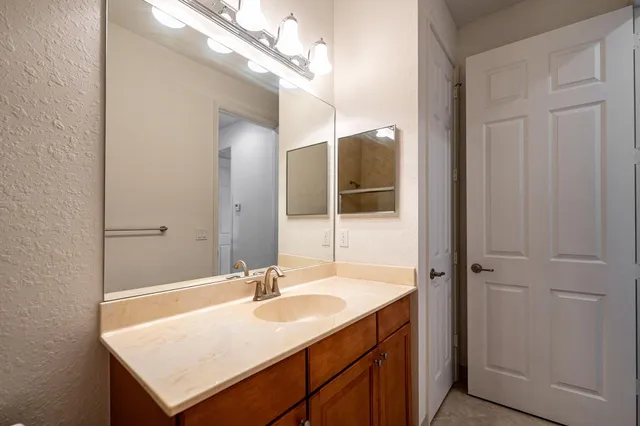 a view of a lake with a city view