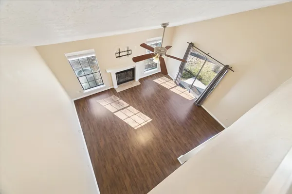 a view of livingroom with furniture and wooden floor