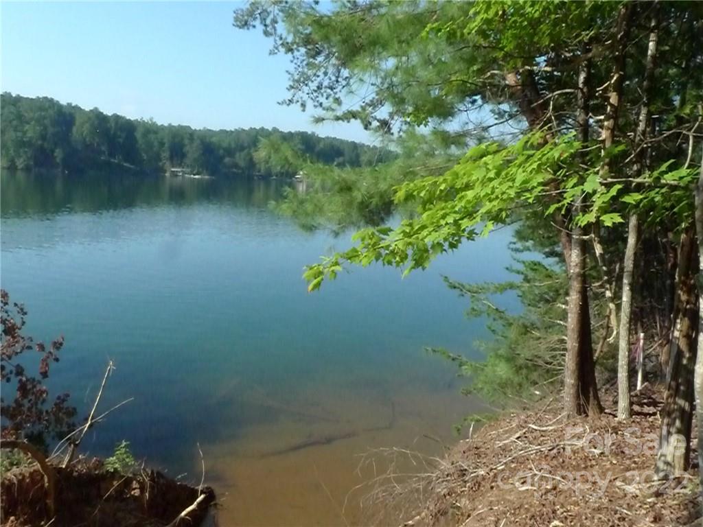 a view of a lake with a mountain
