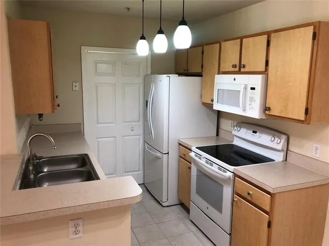 a kitchen with a sink a stove and refrigerator