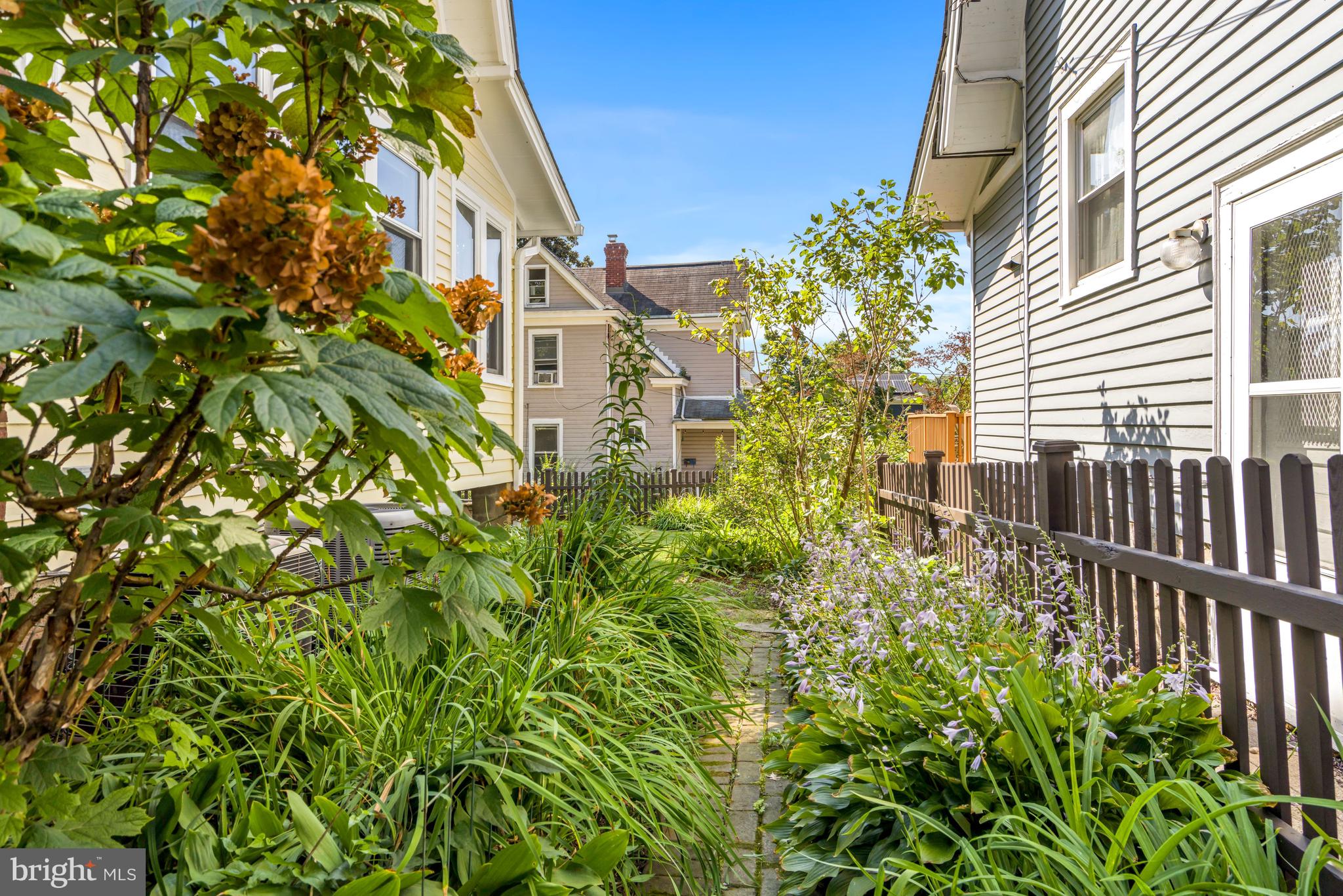 1403 Lawrence Street Northeast Washington, DC 20017 - Photo 28 of 29 Side Garden w/Mature Plantings & Door to Kitchen a