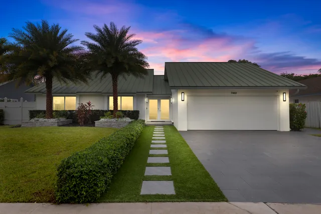 a view of a backyard with a garden
