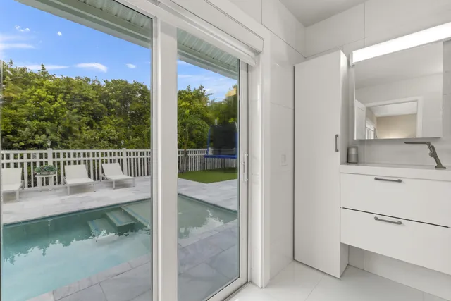 a view of a balcony from a room
