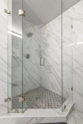 a bathroom with a shower