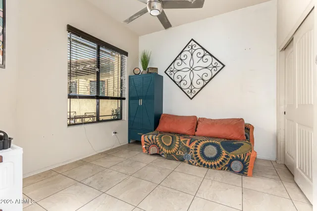 a view of a park with slide