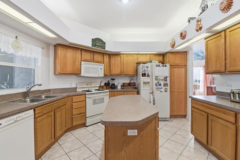 63 North Youngtree Point Lecanto, FL 34461 - Photo 14 of 48 a kitchen with stainless steel appliances granite countertop a sink stove refrigerator and cabinets