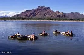 a view of a lake with a mountain