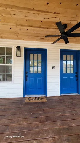 a view of front door of house