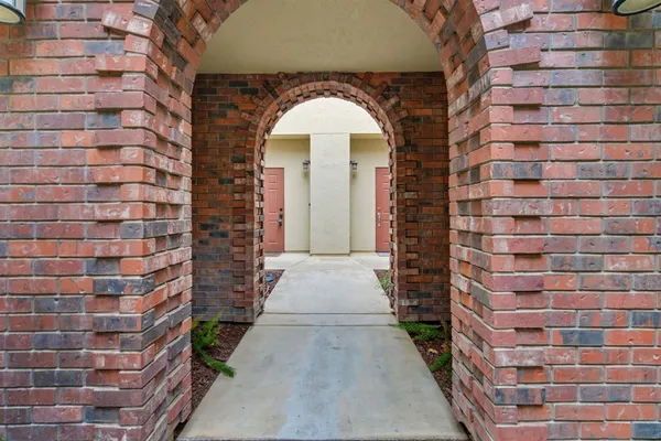 a view of a brick building