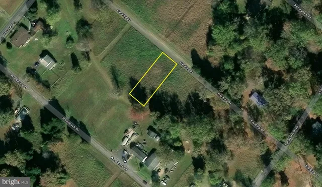 an aerial view of a yard