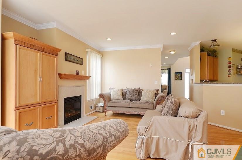 72 Timber Ridge Road North Brunswick, NJ 08902 - Photo 10 of 25 a living room with furniture a fireplace and a flat screen tv