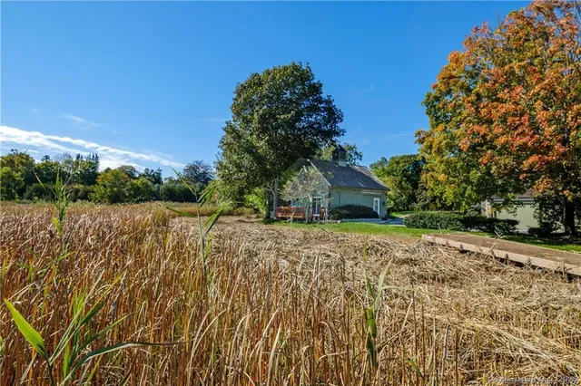 a view of a backyard of the house