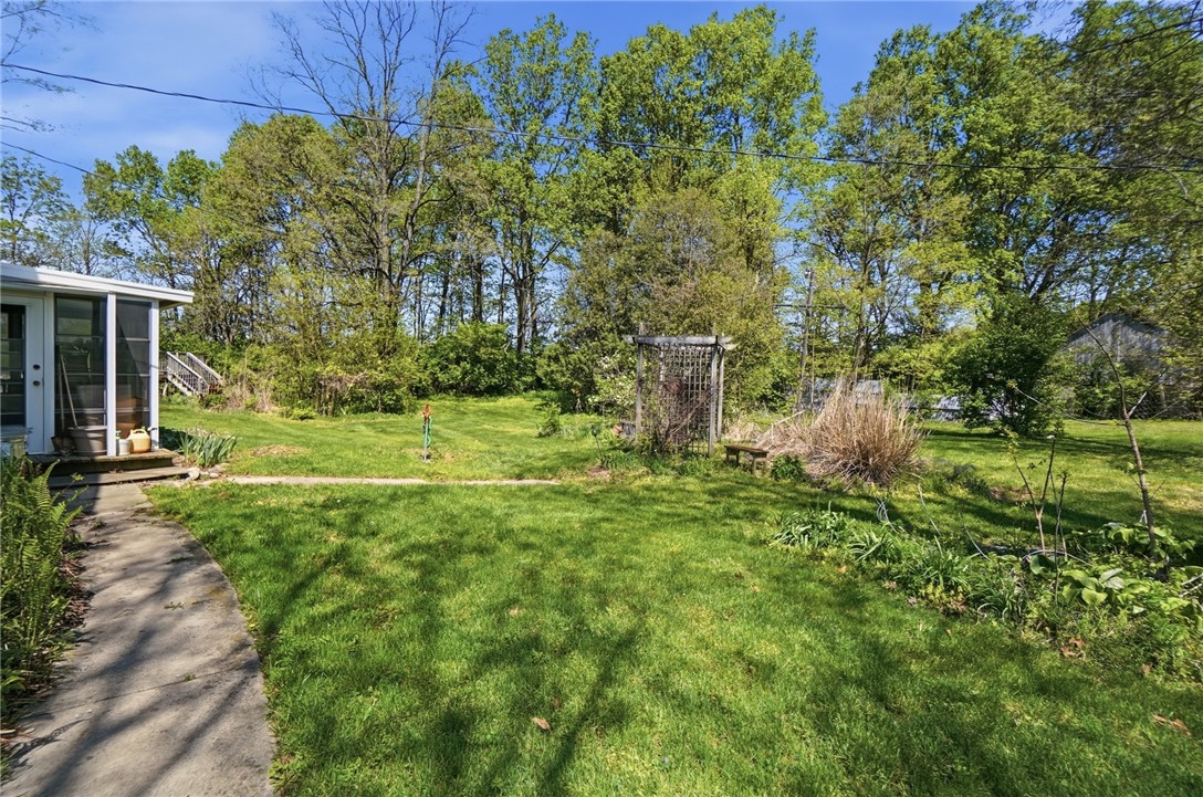 1444 Eagle City Road Springfield, OH 45504 - Photo 46 of 50 This verdant outdoor space offers a tranquil escape with mature trees and a screened porch.