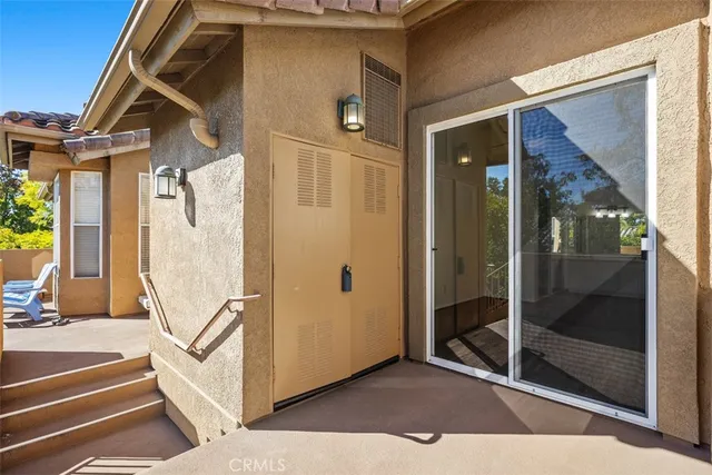 a view of a door of the house