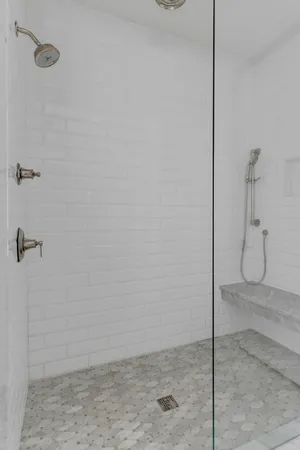 a bathroom with a shower