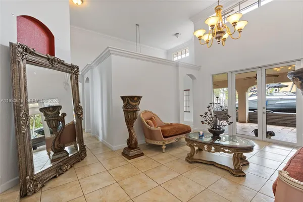 a living room with furniture
