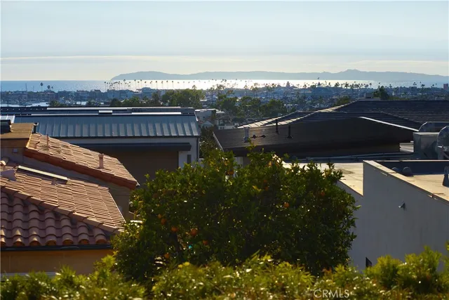 a view of a city and a mountain view