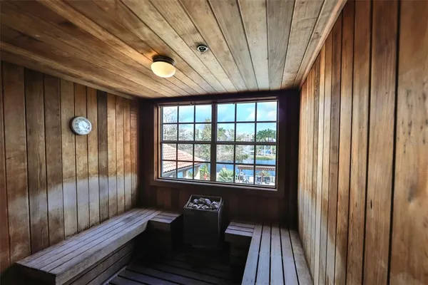 a view of a garden with a house