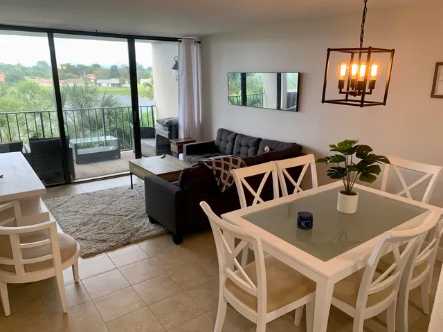 a living room with furniture